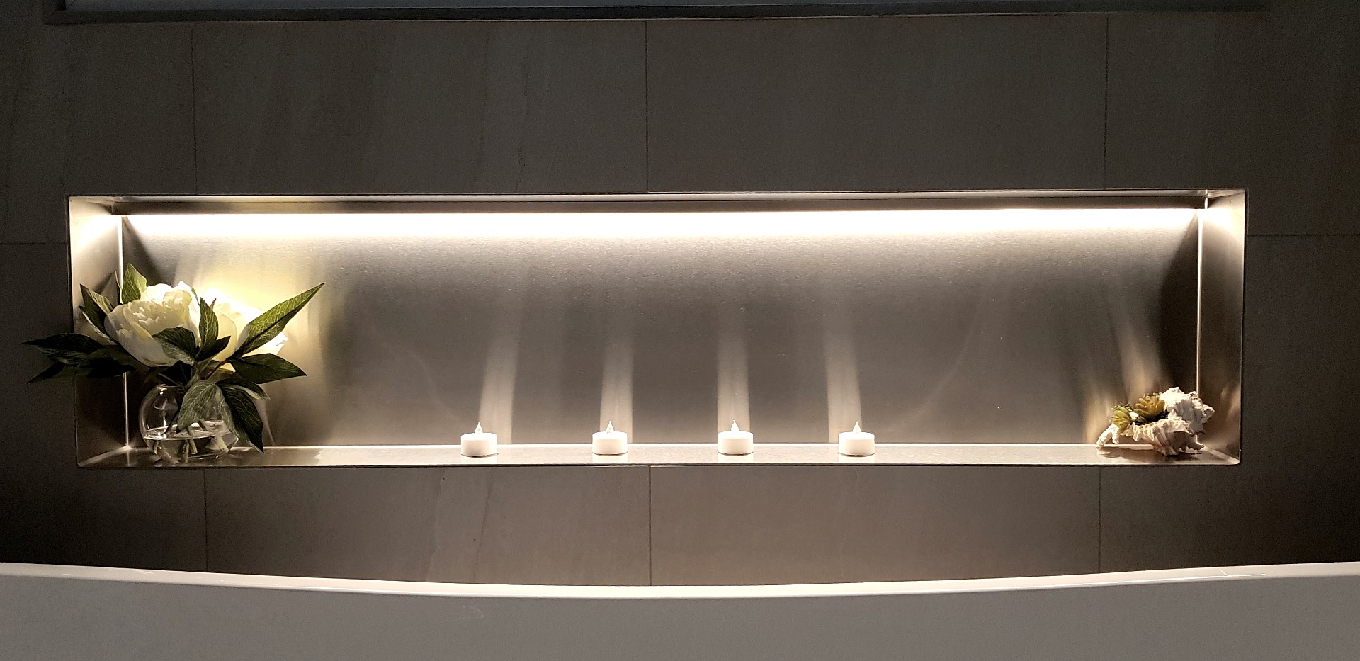 Shower Niche Lighting and Shower Ceiling Lighting using LED Strip